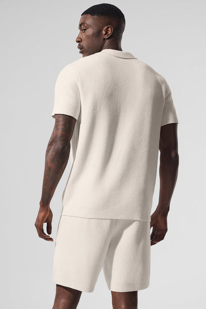 Sports Club Sweater Knit Polo - Ivory