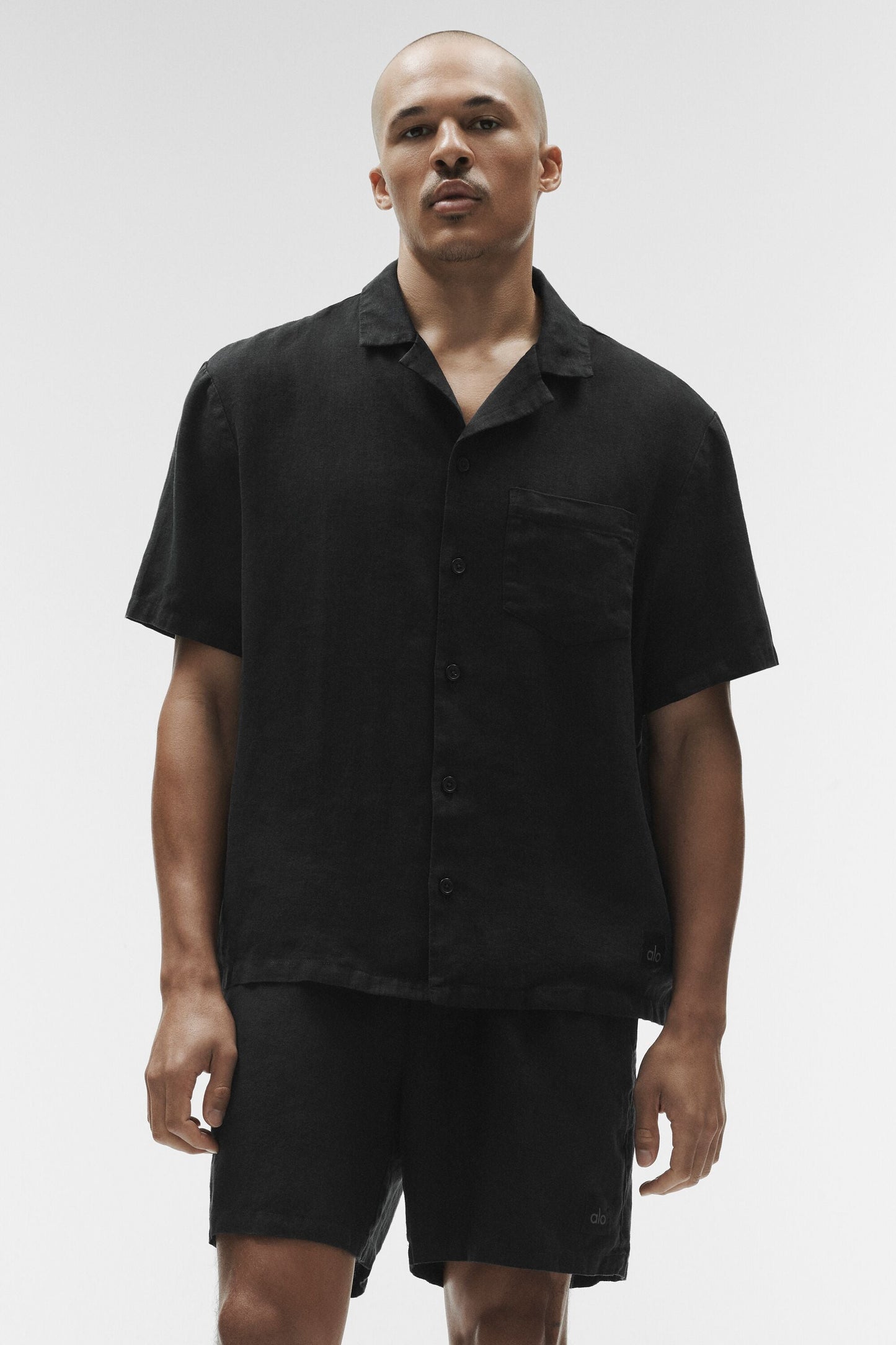 Linen Days Short Sleeve Button Up - Black